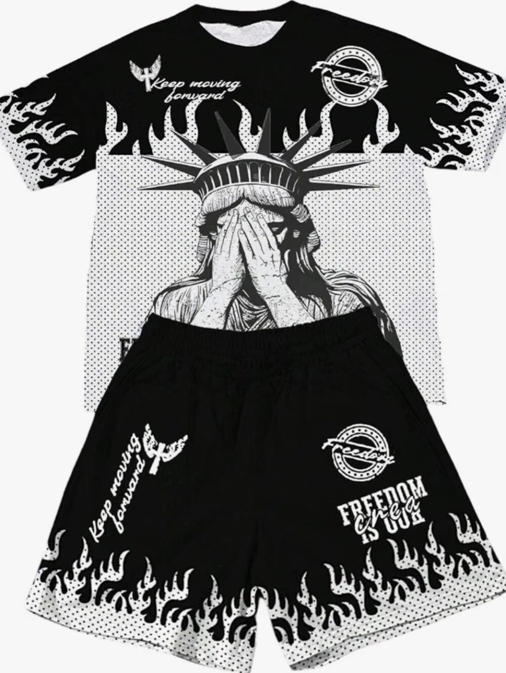 Men's 2 Piece Shorts Set Graphic T-Shirts ClothingGraphic Short Sleeve Tee